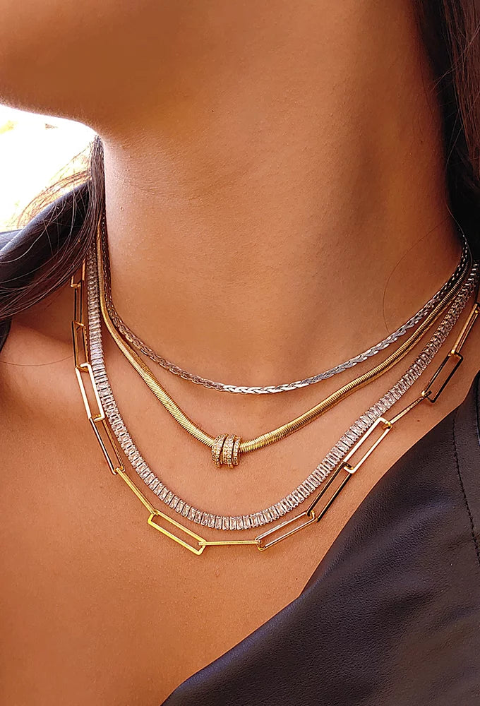 ADA TENNIS NECKLACE RHODIUM
